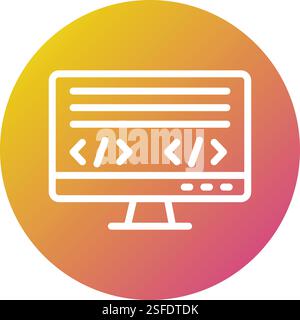 Codierungssprache Vektorsymbol Konstruktionsabbildung Stock Vektor