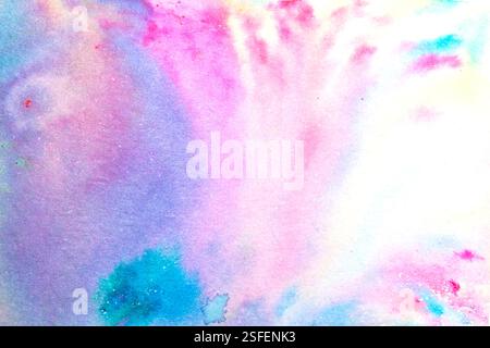 Lebendige, fließende Aquarelle Farbe Swirls Hintergrund Abstract Stockfoto