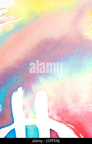 Lebendige, fließende Aquarelle Farbe Swirls Hintergrund Abstract Stockfoto
