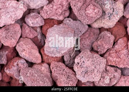 Nahaufnahme eines Bettes aus rotem Landschaftsgestein Stockfoto