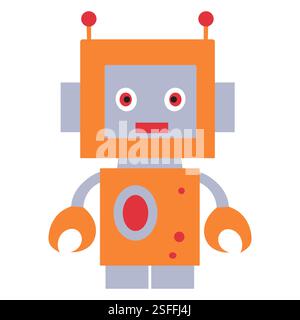 Roboter in flacher Ausführung, isoliert Stock Vektor