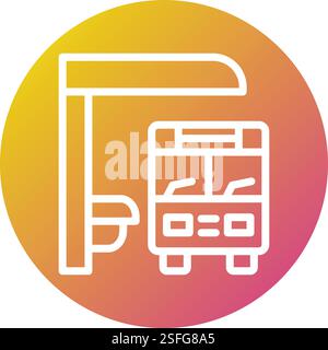 Bushaltestelle Vektorsymbol Konstruktionsabbildung Stock Vektor