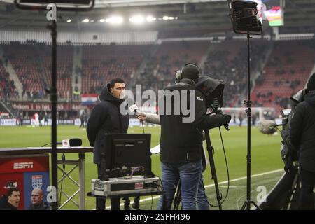 Alkmaar, Niederlande. Februar 2025. ALKMAAR - 02.09.2025, AFAS-Stadion. Niederländischer Eredivisie Football 2024/2025, AZ-Trainer Maarten Martens vor dem Spiel AZ - PEC Zwolle. Beschreibung: Pro Shots/Alamy Live News Stockfoto