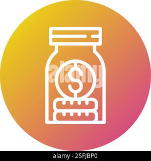 Geldglas Vektor Symbol Design Illustration Stock Vektor