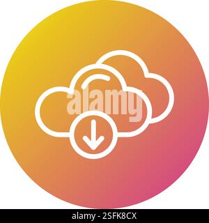 Cloud Download Vektor-Symbol Design-Illustration Stock Vektor