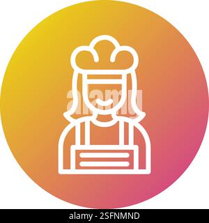 Weibliche Chef Vektor-Symbol-Design-Illustration Stock Vektor