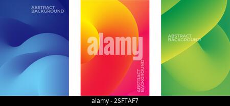 Abstraktes Poster Hintergrund Set. Moderne Designvorlage für Umschläge, Banner, Poster, Broschüren, Flyer. Vektorabbildung Stock Vektor