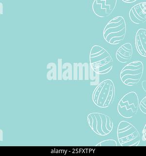 Nahtloses Muster mit Ostereiern im Doodle-Stil. Handgezeichnete Abbildung Stock Vektor