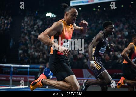 Paris, Frankreich. Februar 2025. Der französische Athlet Pascal Martinot Lagarde tritt am 9. Februar 2025 beim Treffen der Paris Indoor 2025 in der Accor Arena in Paris an. Foto: Firas Abdullah/ABACAPRESS. COM Credit: Abaca Press/Alamy Live News Stockfoto