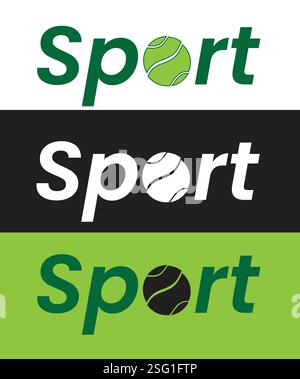 Sport Ball Logo, Set mit Tennis Ball Logo Stock Vektor