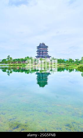 Dong'an Pavillon, Dong'an See, Chengdu, Sichuan, China Stockfoto