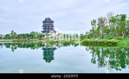 Dong'an Pavillon, Dong'an See, Chengdu, Sichuan, China Stockfoto
