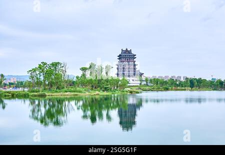 Dong'an Pavillon, Dong'an See, Chengdu, Sichuan, China Stockfoto
