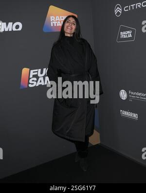 Sanremo, Italien. Februar 2025. Sanremo, 75. Italienisches Songfestival - Ankünfte auf der Radio Italia Party - Giorgia Credit: Unabhängige Fotoagentur/Alamy Live News Stockfoto