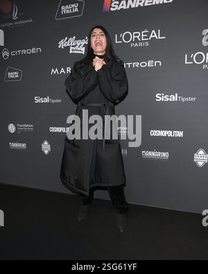 Sanremo, Italien. Februar 2025. Sanremo, 75. Italienisches Songfestival - Ankünfte auf der Radio Italia Party - Giorgia Credit: Unabhängige Fotoagentur/Alamy Live News Stockfoto