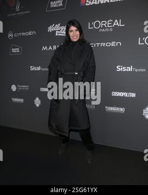 Sanremo, Italien. Februar 2025. Sanremo, 75. Italienisches Songfestival - Ankünfte auf der Radio Italia Party - Giorgia Credit: Unabhängige Fotoagentur/Alamy Live News Stockfoto