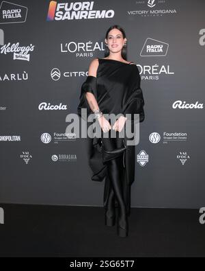 Sanremo, Italien. Februar 2025. Sanremo, 75. Italienisches Songfestival - Erscheinen auf der Radio Italia Party - Gaia Credit: Unabhängige Fotoagentur/Alamy Live News Stockfoto