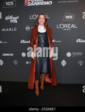 Sanremo, Italien. Februar 2025. Sanremo, 75. Italienisches Songfestival - Erscheinen auf der Radio Italia Party - Noemi Credit: Unabhängige Fotoagentur/Alamy Live News Stockfoto