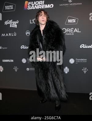 Sanremo, Italien. Februar 2025. Sanremo, 75. Italienisches Songfestival - Ankunft bei der Radio Italia Party - Irama Credit: Unabhängige Fotoagentur/Alamy Live News Stockfoto