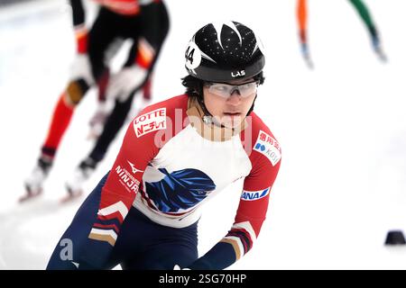 Kosei HAYASHI (JPN) im 1500-m-Viertelfinale der Frauen während der ISU Shorttrack World Tour 5 - Odido Cup am 7. Februar. 2025 im IJssportcentrum Tilburg, Niederlande Foto: SCS/Soenar Chamid/AFLO (HOLLAND OUT) Stockfoto