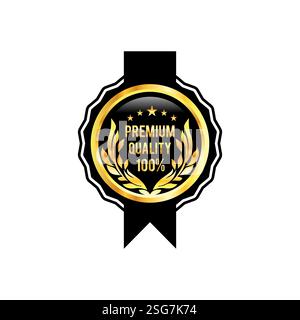 Stempel, Abzeichen oder Logo in Premiumqualität. Abzeichen mit garantierter Zufriedenheit, Design des Vertrauensabzeichens, Garantieabzeichen. Stock Vektor