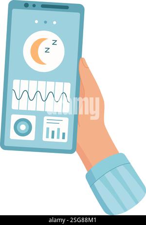 Handhalterung Für Smart Phone Sleep App Stock Vektor