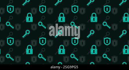 Hintergrundmuster mit Schlössern und Schlüsseln in einem modernen Design, das sich für Sicherheitsthemen eignet Stock Vektor