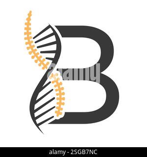 Initial Letter B Spin Therapy Logo, Orthopädisches Symbol für Medizin und Gesundheitswesen Symbol Stock Vektor