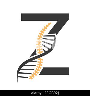 Initial Letter Z Spin Therapy Logo, Orthopädisches Symbol für Medizin und Gesundheitswesen Symbol Stock Vektor