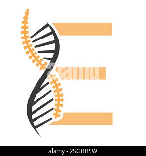 Initial Letter E Spin Therapy Logo, Orthopädisches Symbol für Medizin und Gesundheitswesen Symbol Stock Vektor