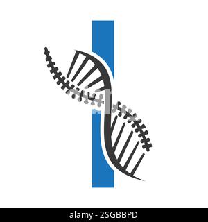 Initial Letter I Spin Therapy Logo, Orthopädisches Symbol für Medizin und Gesundheitswesen Symbol Stock Vektor