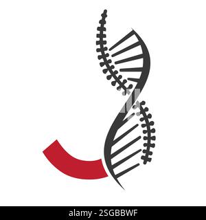 Initial Letter J Spin Therapy Logo, Orthopädisches Symbol für Medizin und Gesundheitswesen Symbol Stock Vektor