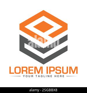Logo-Design mit PC-Buchstaben Stock Vektor
