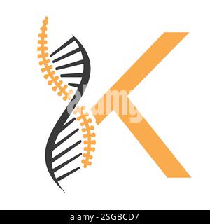 Initial Letter K Spin Therapy Logo, Orthopädisches Symbol für Medizin und Gesundheitswesen Symbol Stock Vektor