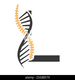 Initial Letter L Spin Therapy Logo, Orthopädisches Symbol für Medizin und Gesundheitswesen Symbol Stock Vektor