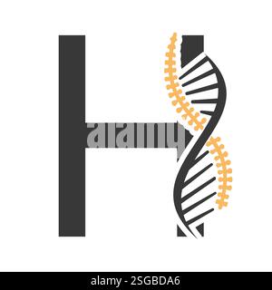Initial Letter H Spin Therapy Logo, Orthopädisches Symbol für Medizin und Gesundheitswesen Symbol Stock Vektor