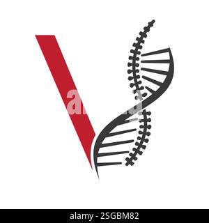 Initial Letter V Spin Therapy Logo, Orthopädisches Symbol für Medizin und Gesundheitswesen Symbol Stock Vektor