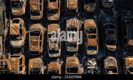 Altadena, Usa. Februar 2025. Schäden durch den Eaton-Brand im westlichen Bereich der Gemeinde Altadena. 9/2025 Altadena, CA., USA (Foto: Ted Soqui/SIPA USA) Credit: SIPA USA/Alamy Live News Stockfoto