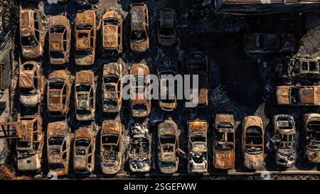 Altadena, Usa. Februar 2025. Schäden durch den Eaton-Brand im westlichen Bereich der Gemeinde Altadena. 9/2025 Altadena, CA., USA (Foto: Ted Soqui/SIPA USA) Credit: SIPA USA/Alamy Live News Stockfoto