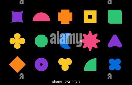 Abstraktes minimalistisches geometrisches Elementset Stock Vektor