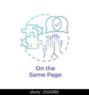 Auf der gleichen Seite blaues Symbol für das Verlaufskonzept Stock Vektor
