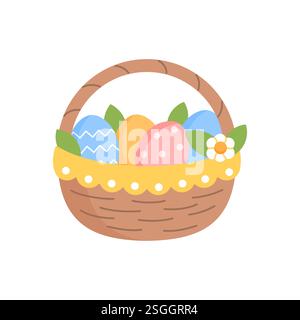 Osternest mit Ostereiern Stock Vektor