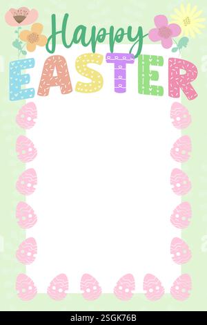 Poster in Pastellfarben mit der Aufschrift Happy easter mit Platz für Text Stock Vektor