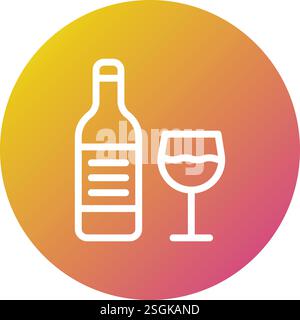 Alkoholisches Getränk Vektor-Symbol Design Illustration Stock Vektor