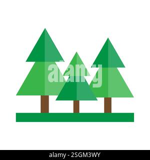 Tannenbaum-Grafik. Grüne Waldform. Minimalistische Silhouette. Immergrünes Vektorsymbol. Stock Vektor