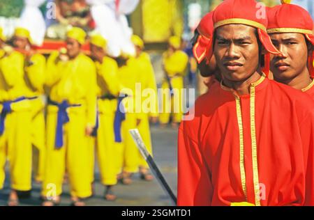 Thai Soldaten Paraden, König Narai Reign Fair, Lopburi, Thailand, Asien Stockfoto