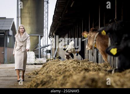 ZEGVELD - Ministerin Femke Wiersma (Landwirtschaft, Fischerei, Ernährungssicherheit und Natur) wird während eines Besuchs des Wissenstransferzentrums (KTC) besucht. Auf dem Versuchsbetrieb werden Innovationen in Bereichen wie der Klimaanpassung getestet. ANP KOEN VAN WEEL niederlande aus - belgien aus Stockfoto