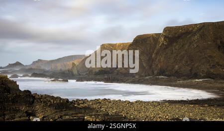 Warren Beach Hartland Quay, North Devon England Großbritannien Stockfoto