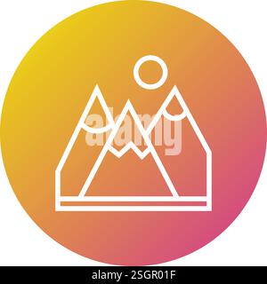Illustration Des Vektor-Symbols In Den Bergen Stock Vektor