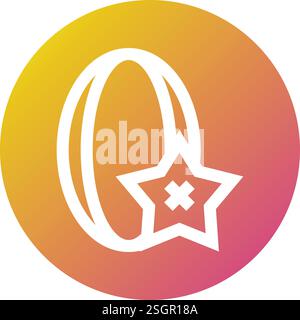 Stern Frucht Vektor Icon Design Illustration Stock Vektor